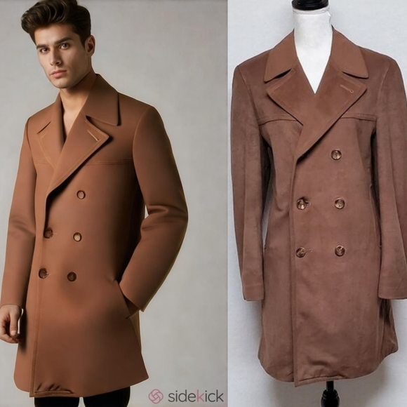 Stratojac Vintage 1970s Water-Repellent Strato Suede Brown Faux Suede Peacoat